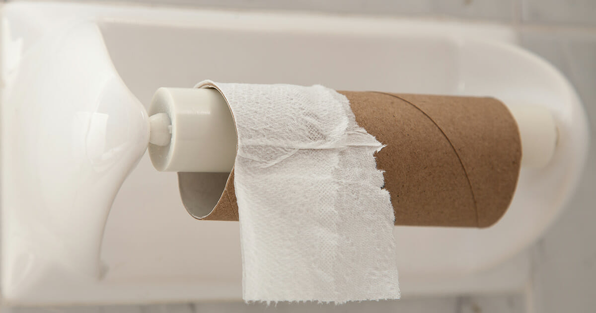 Tom toalettpappersrulle