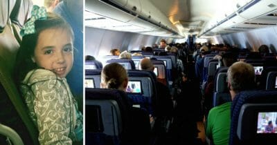 Flicka får panik på flyget