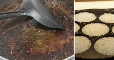 rengöra gjutjärnspanna, knep