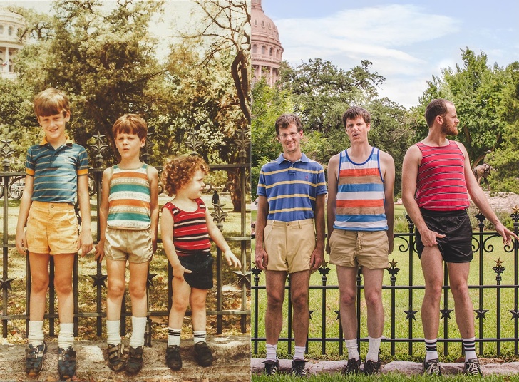 bildlista, återskapa, familj