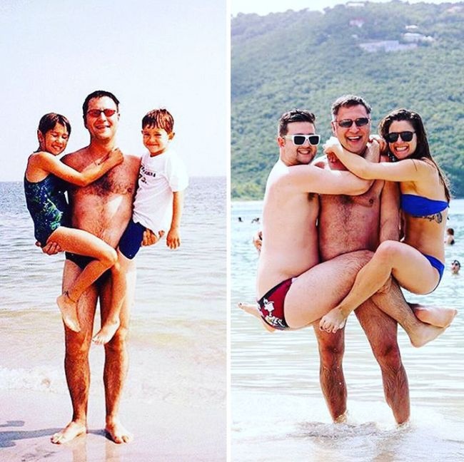 bildlista, återskapa, familj