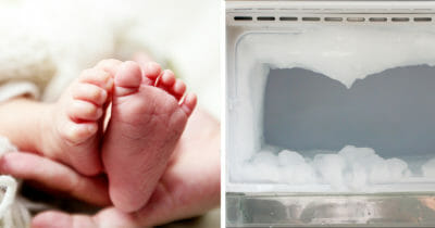 Bebis förvarade i frys