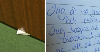 Handskriven lapp hotell