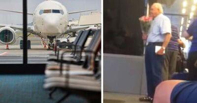 Man väntar på flygplats.